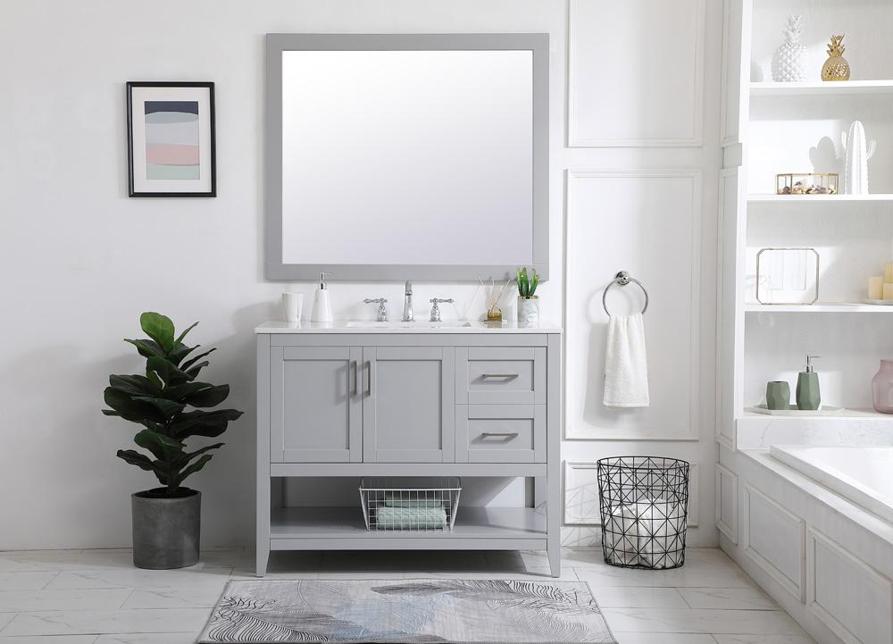 Elegant Furniture & Lighting - Aqua rectangle vanity mirror 42 inch in Grey - VM24236GR veiw 4
