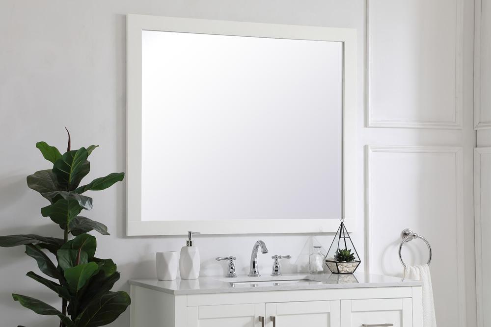 Elegant Furniture & Lighting - Aqua rectangle vanity mirror 42 inch in White - VM24236WH veiw 3