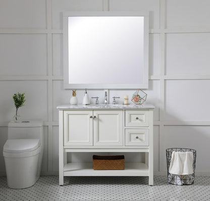 Elegant Furniture & Lighting - Aqua rectangle vanity mirror 42 inch in White - VM24236WH veiw 4