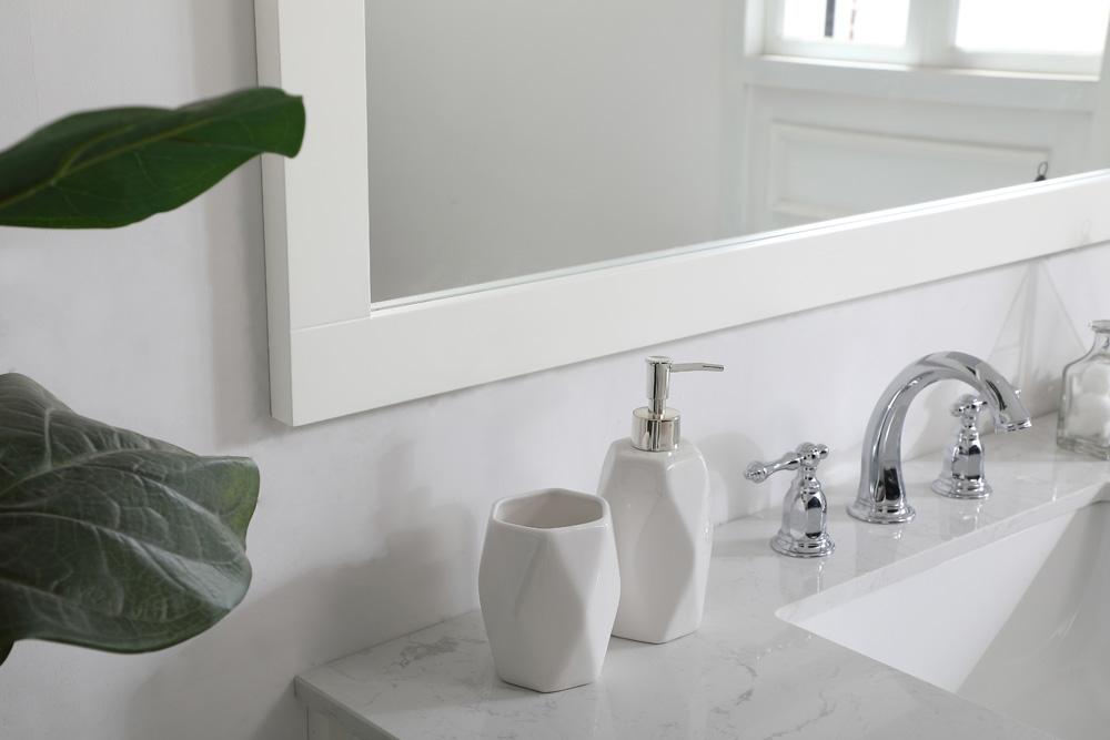 Elegant Furniture & Lighting - Aqua rectangle vanity mirror 42 inch in White - VM24236WH veiw 5