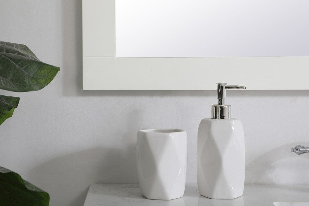 Elegant Furniture & Lighting - Aqua rectangle vanity mirror 42 inch in White - VM24236WH veiw 6
