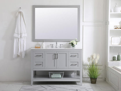 Elegant Furniture & Lighting - Aqua rectangle vanity mirror 48 inch in Grey - VM24836GR veiw 5