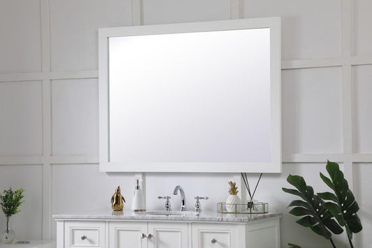 Elegant Furniture & Lighting - Aqua rectangle vanity mirror 48 inch in White - VM24836WH veiw 2