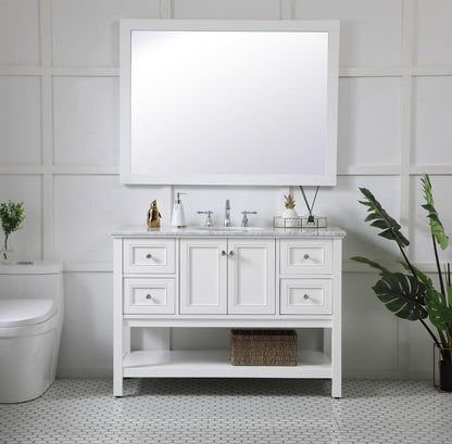 Elegant Furniture & Lighting - Aqua rectangle vanity mirror 48 inch in White - VM24836WH veiw 4