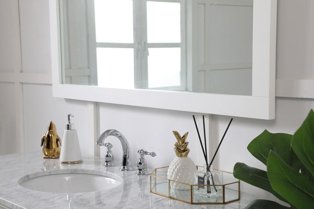 Elegant Furniture & Lighting - Aqua rectangle vanity mirror 48 inch in White - VM24836WH veiw 5