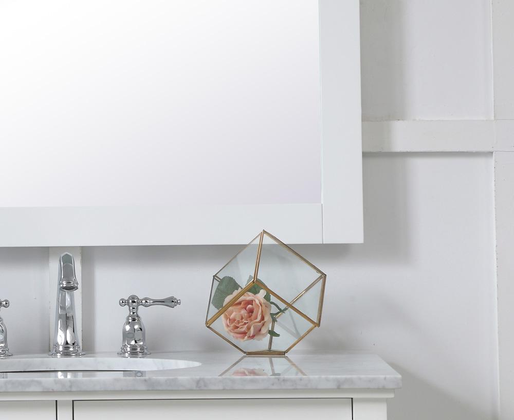 Elegant Furniture & Lighting - Aqua rectangle vanity mirror 48 inch in White - VM24836WH veiw 6