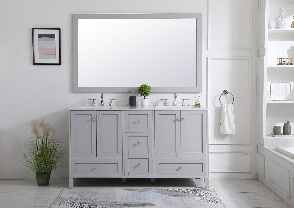 Elegant Furniture & Lighting - Aqua rectangle vanity mirror 60 inch in Grey - VM26036GR veiw 4