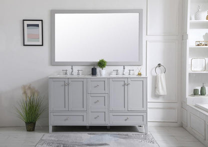 Elegant Furniture & Lighting - Aqua rectangle vanity mirror 60 inch in Grey - VM26036GR veiw 4