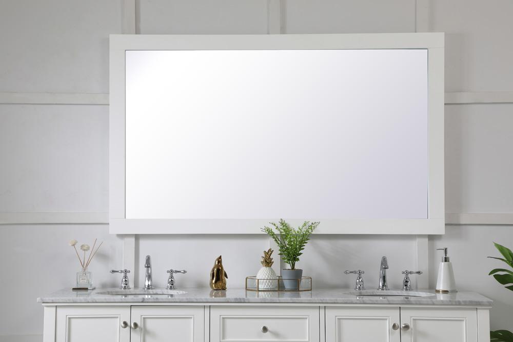 Elegant Furniture & Lighting - Aqua rectangle vanity mirror 60 inch in White - VM26036WH veiw 2