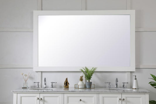 Elegant Furniture & Lighting - Aqua rectangle vanity mirror 60 inch in White - VM26036WH veiw 2