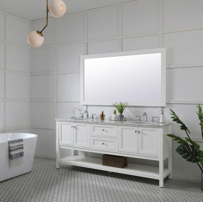 Elegant Furniture & Lighting - Aqua rectangle vanity mirror 60 inch in White - VM26036WH veiw 4