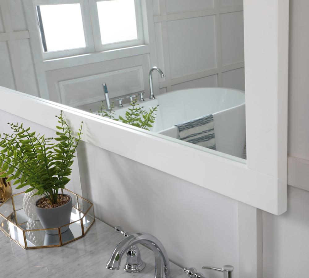 Elegant Furniture & Lighting - Aqua rectangle vanity mirror 60 inch in White - VM26036WH veiw 5