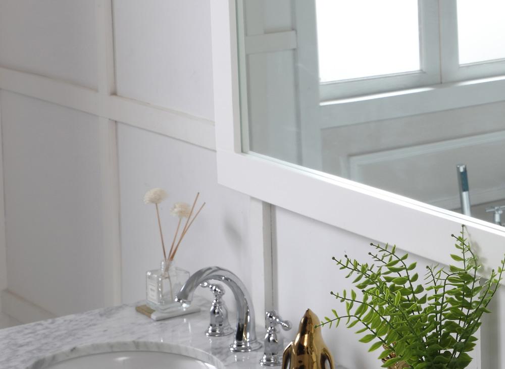 Elegant Furniture & Lighting - Aqua rectangle vanity mirror 60 inch in White - VM26036WH veiw 6