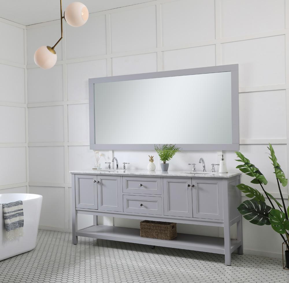 Elegant Furniture & Lighting - Aqua rectangle vanity mirror 72 inch in Grey - VM27236GR veiw 4