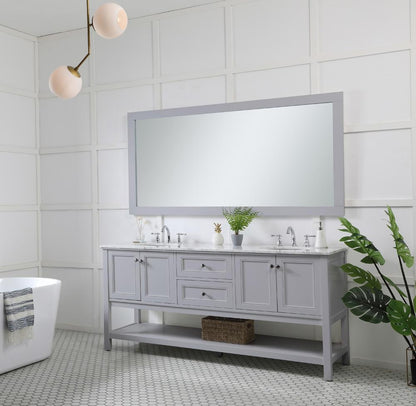 Elegant Furniture & Lighting - Aqua rectangle vanity mirror 72 inch in Grey - VM27236GR veiw 4