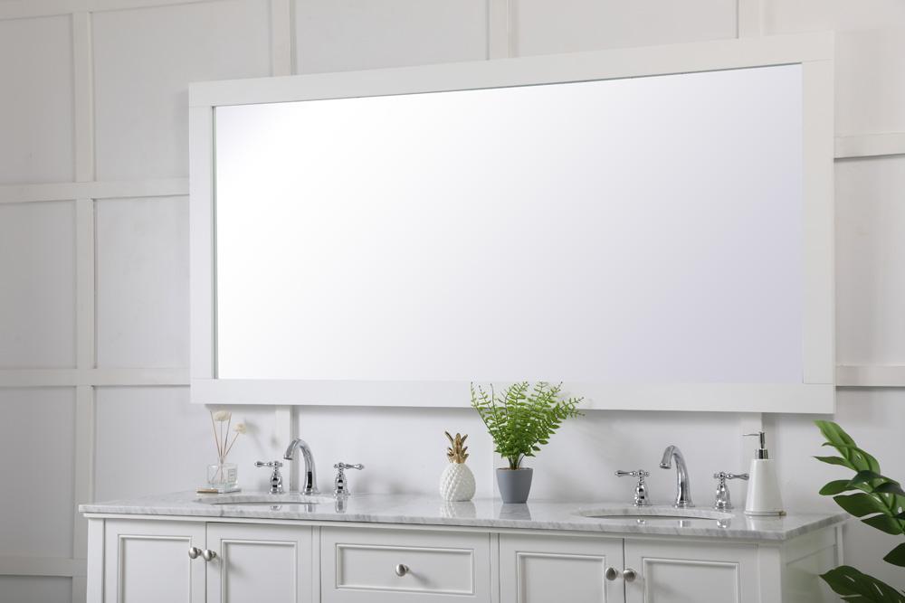 Elegant Furniture & Lighting - Aqua rectangle vanity mirror 72 inch in White - VM27236WH veiw 3