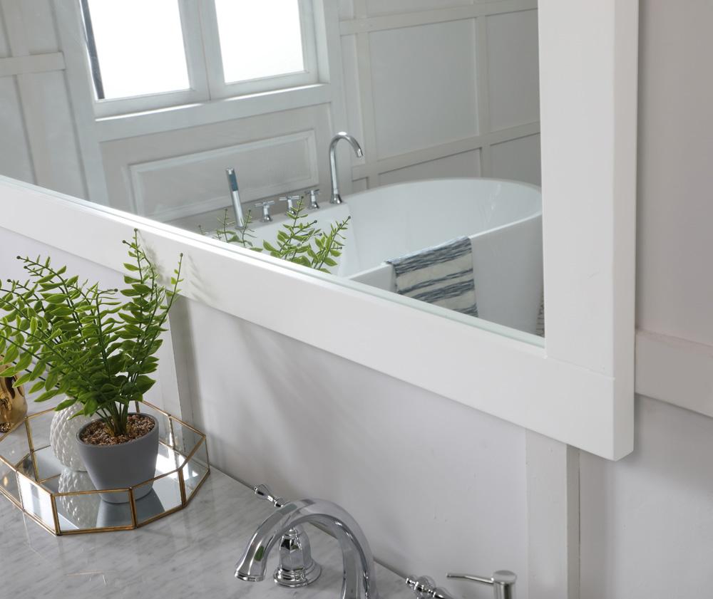 Elegant Furniture & Lighting - Aqua rectangle vanity mirror 72 inch in White - VM27236WH veiw 5