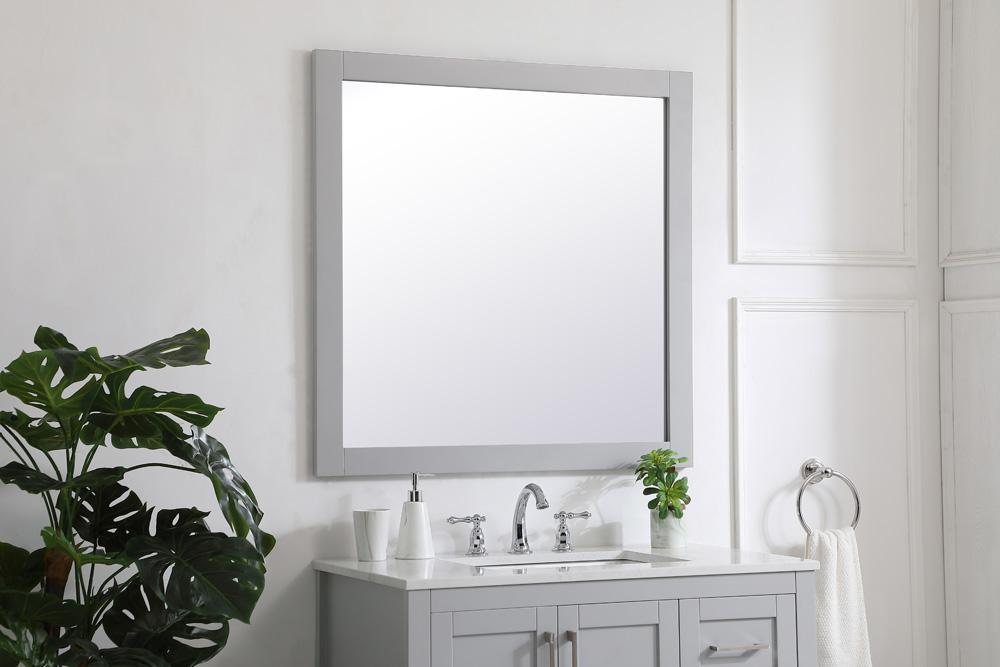 Elegant Furniture & Lighting - Aqua square vanity mirror 36 inch in Grey - VM23636GR veiw 3