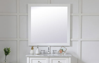 Elegant Furniture & Lighting - Aqua square vanity mirror 36 inch in White - VM23636WH veiw 2