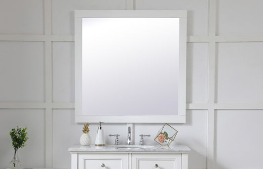 Elegant Furniture & Lighting - Aqua square vanity mirror 36 inch in White - VM23636WH veiw 2
