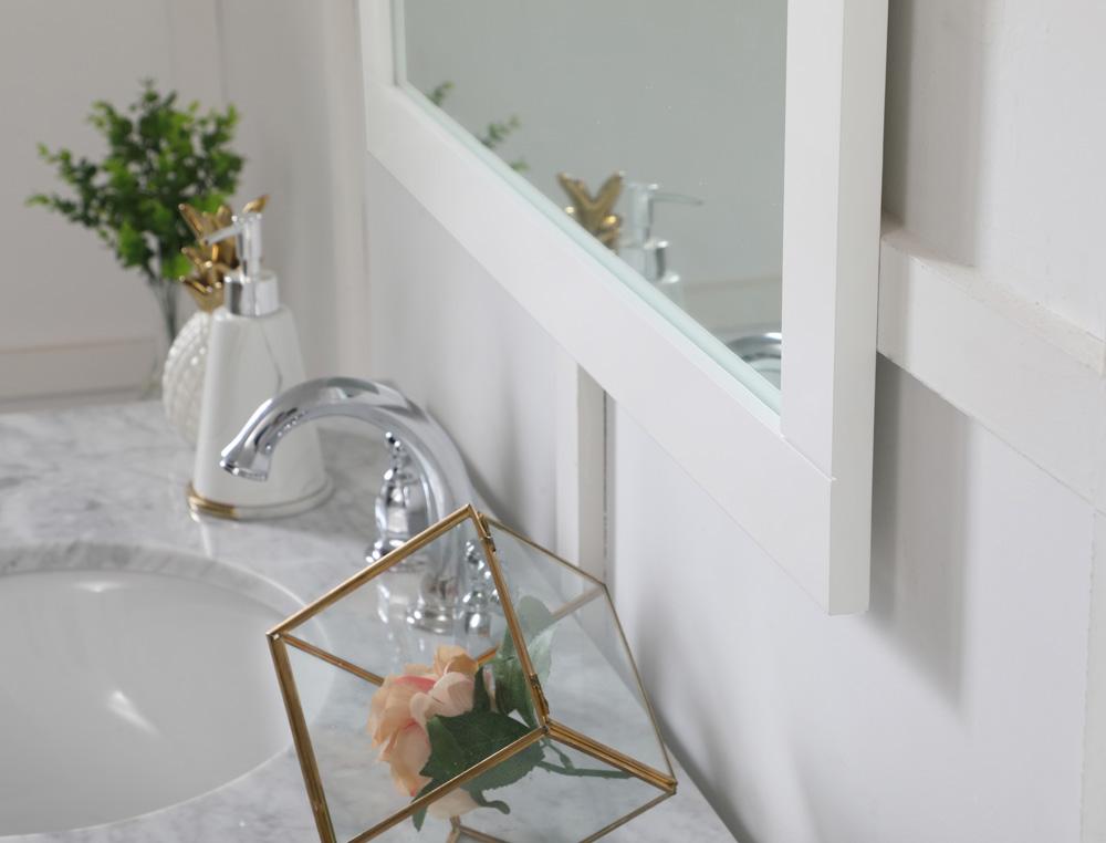 Elegant Furniture & Lighting - Aqua square vanity mirror 36 inch in White - VM23636WH veiw 5
