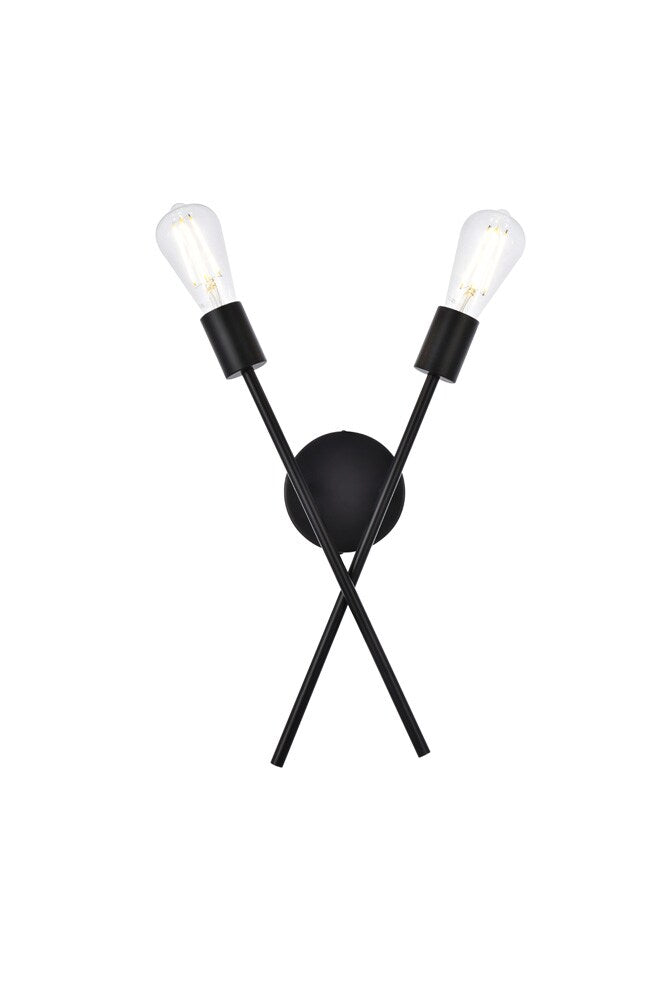 Elegant Furniture & Lighting - Armin 2 lights wall sconce in black - LD7053W7BK veiw 1