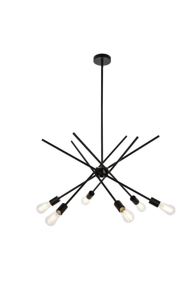 Elegant Furniture & Lighting - Armin 6 lights pendant in black - LD7054D32BK veiw 1