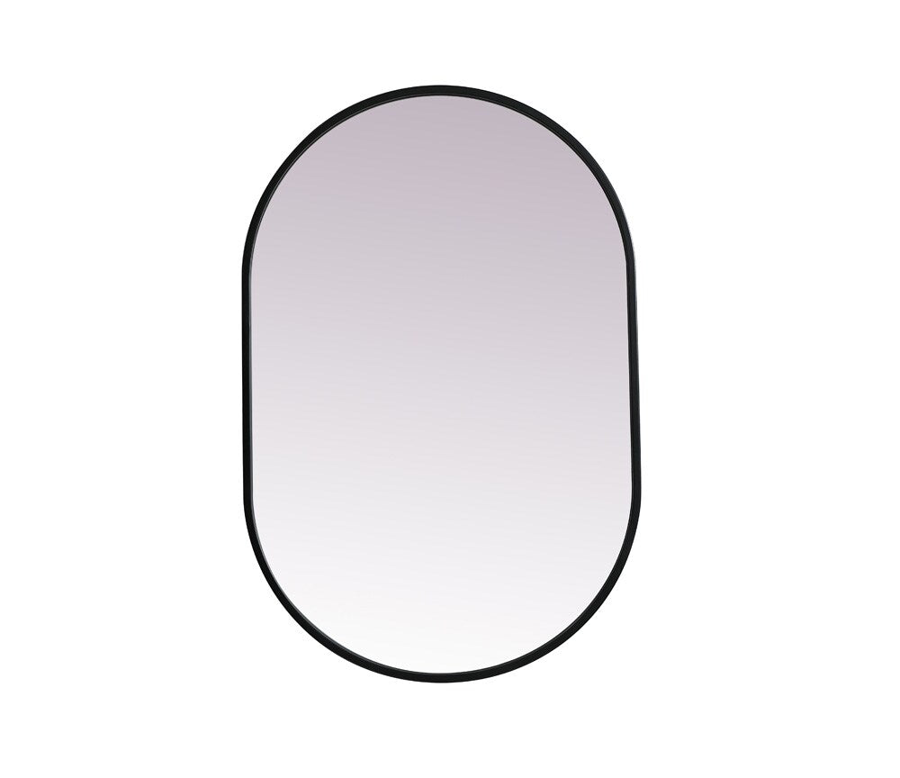 Elegant Furniture & Lighting - Asha Metal Frame Oval Mirror 20x30 Inch in Black - MR2A2030BLK veiw 1