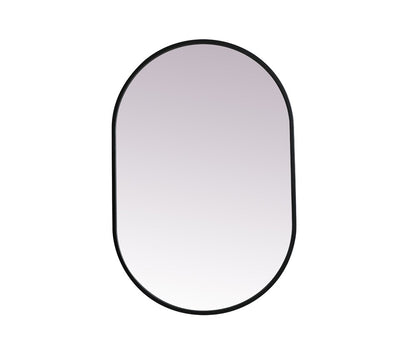 Elegant Furniture & Lighting - Asha Metal Frame Oval Mirror 20x30 Inch in Black - MR2A2030BLK veiw 1