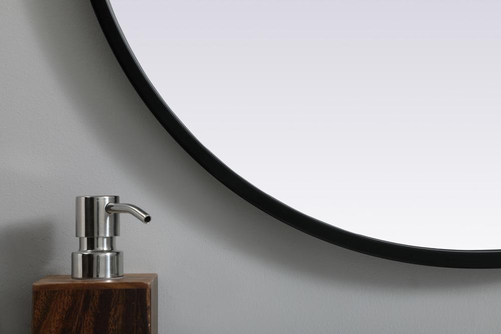 Elegant Furniture & Lighting - Asha Metal Frame Oval Mirror 20x30 Inch in Black - MR2A2030BLK veiw 6