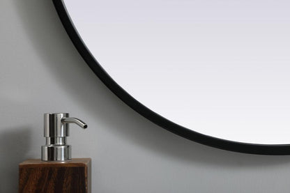 Elegant Furniture & Lighting - Asha Metal Frame Oval Mirror 20x30 Inch in Black - MR2A2030BLK veiw 6