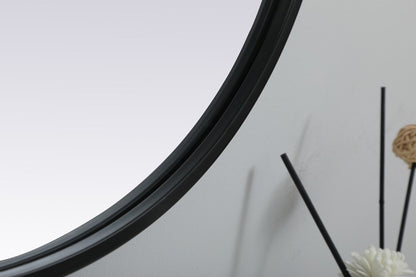 Elegant Furniture & Lighting - Asha Metal Frame Oval Mirror 20x30 Inch in Black - MR2A2030BLK veiw 7