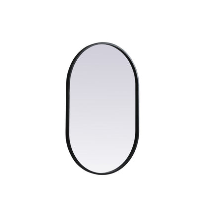 Elegant Furniture & Lighting - Asha Metal Frame Oval Mirror 20x30 Inch in Black - MR2A2030BLK veiw 8
