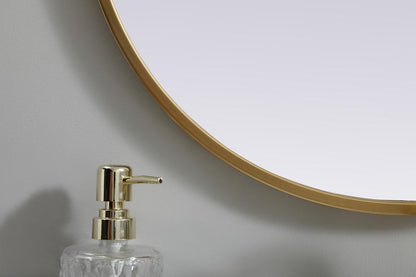 Elegant Furniture & Lighting - Asha Metal Frame Oval Mirror 20x30 Inch in Brass - MR2A2030BRS veiw 6