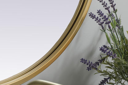 Elegant Furniture & Lighting - Asha Metal Frame Oval Mirror 20x30 Inch in Brass - MR2A2030BRS veiw 7