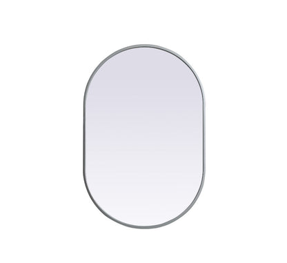 Elegant Furniture & Lighting - Asha Metal Frame Oval Mirror 20x30 Inch in Silver - MR2A2030SIL veiw 1
