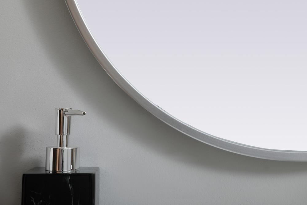 Elegant Furniture & Lighting - Asha Metal Frame Oval Mirror 20x30 Inch in Silver - MR2A2030SIL veiw 6