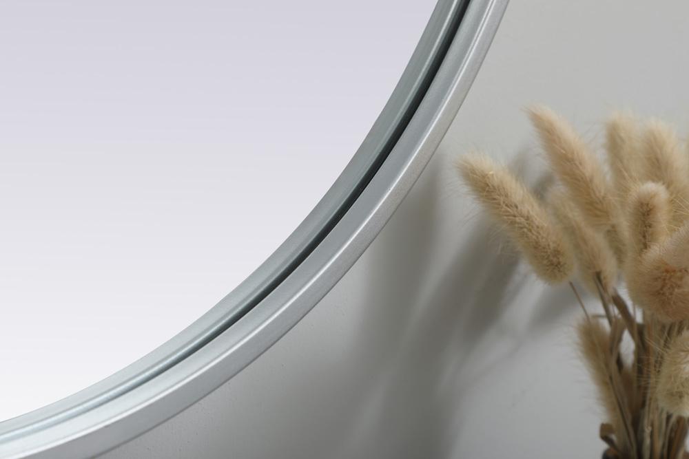 Elegant Furniture & Lighting - Asha Metal Frame Oval Mirror 20x30 Inch in Silver - MR2A2030SIL veiw 7