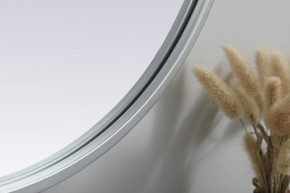 Elegant Furniture & Lighting - Asha Metal Frame Oval Mirror 20x30 Inch in Silver - MR2A2030SIL veiw 7