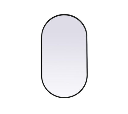 Elegant Furniture & Lighting - Asha Metal Frame Oval Mirror 20x36 Inch in Black - MR2A2036BLK veiw 1