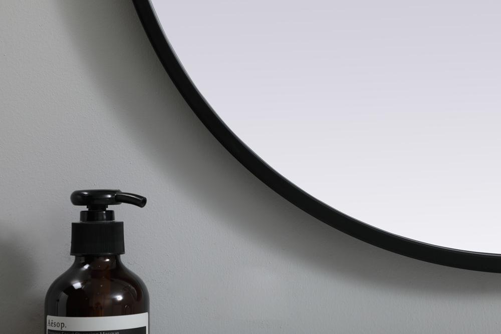 Elegant Furniture & Lighting - Asha Metal Frame Oval Mirror 20x36 Inch in Black - MR2A2036BLK veiw 7