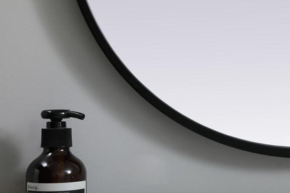 Elegant Furniture & Lighting - Asha Metal Frame Oval Mirror 20x36 Inch in Black - MR2A2036BLK veiw 7