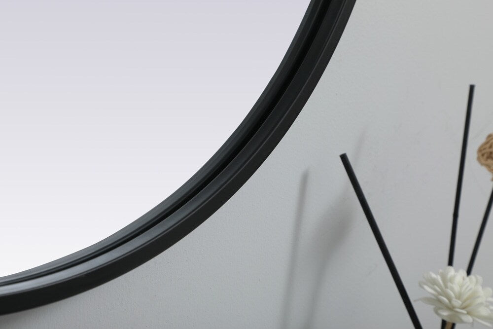 Elegant Furniture & Lighting - Asha Metal Frame Oval Mirror 20x36 Inch in Black - MR2A2036BLK veiw 8