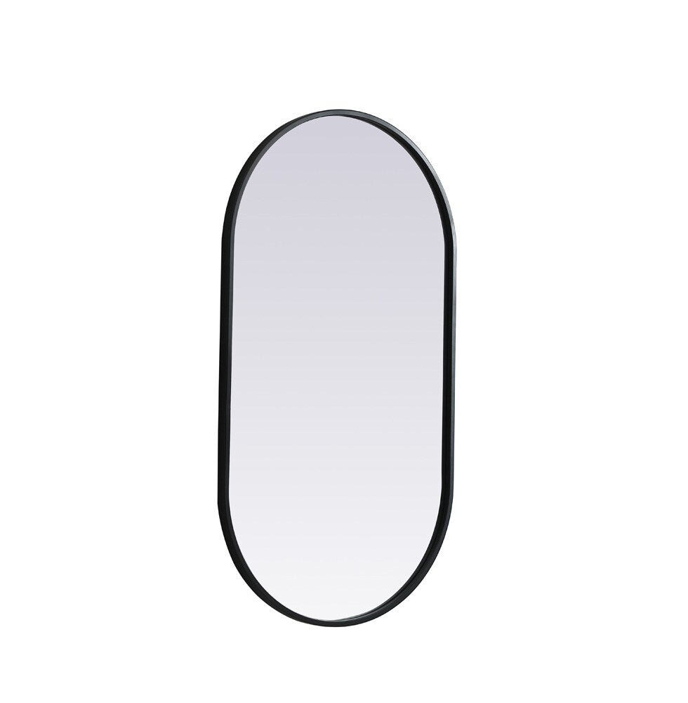 Elegant Furniture & Lighting - Asha Metal Frame Oval Mirror 20x36 Inch in Black - MR2A2036BLK veiw 9