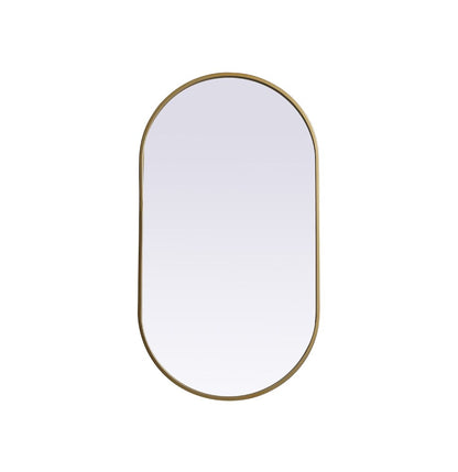 Elegant Furniture & Lighting - Asha Metal Frame Oval Mirror 20x36 Inch in Brass - MR2A2036BRS veiw 1
