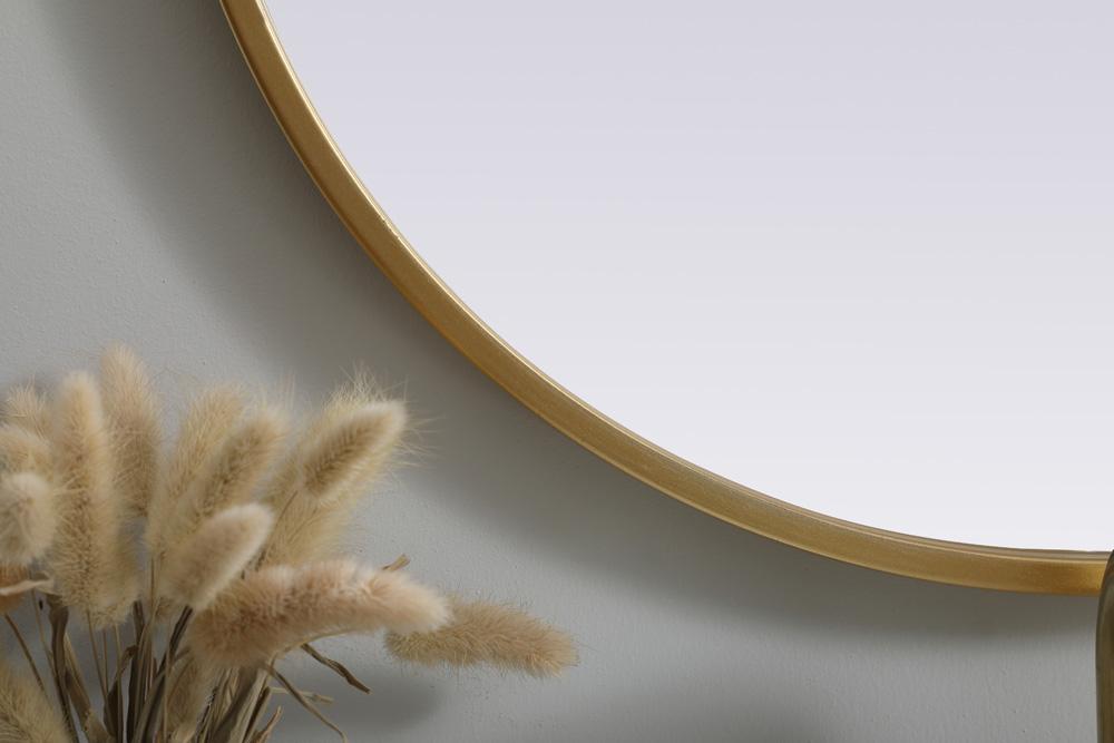 Elegant Furniture & Lighting - Asha Metal Frame Oval Mirror 20x36 Inch in Brass - MR2A2036BRS veiw 6