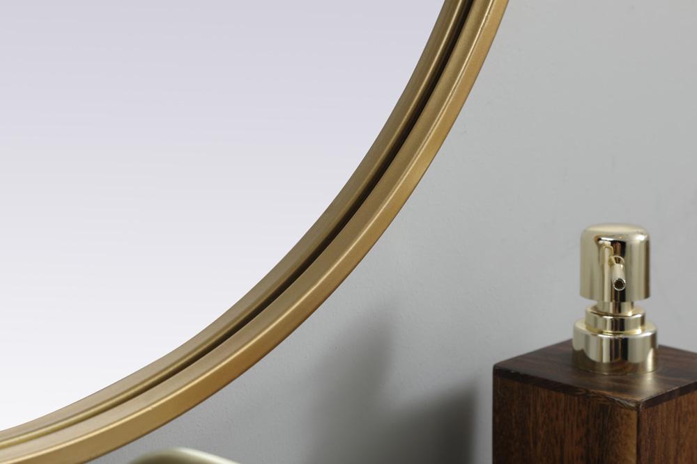 Elegant Furniture & Lighting - Asha Metal Frame Oval Mirror 20x36 Inch in Brass - MR2A2036BRS veiw 7