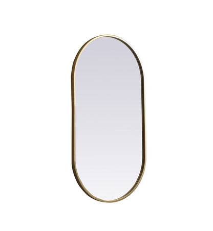Elegant Furniture & Lighting - Asha Metal Frame Oval Mirror 20x36 Inch in Brass - MR2A2036BRS veiw 8