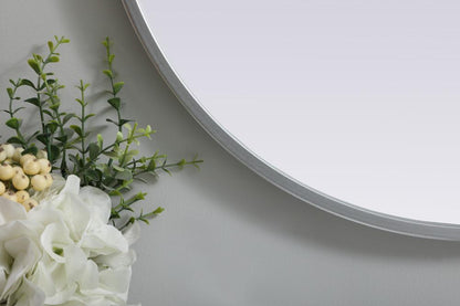 Elegant Furniture & Lighting - Asha Metal Frame Oval Mirror 20x36 Inch in Silver - MR2A2036SIL veiw 6