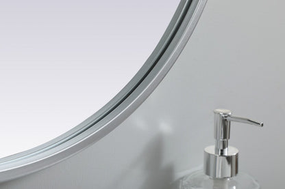 Elegant Furniture & Lighting - Asha Metal Frame Oval Mirror 20x36 Inch in Silver - MR2A2036SIL veiw 7